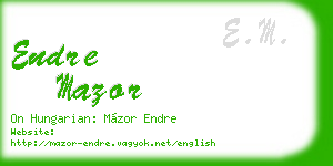 endre mazor business card